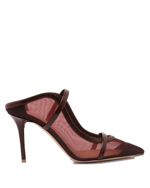 Malone Souliers 85mm Maureen Mesh Pumps Brown