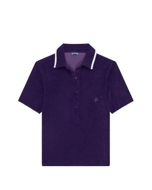 Vilebrequin Purple Buttoned Collared Polo Shirt