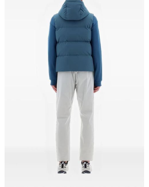 Herno Blue Hooded Zip Gilet for men