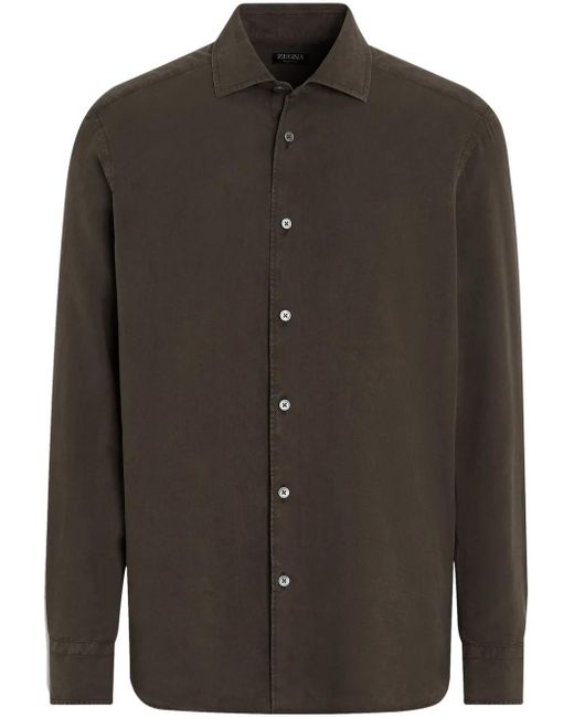 メンズ Zegna シルクシャツ Gray