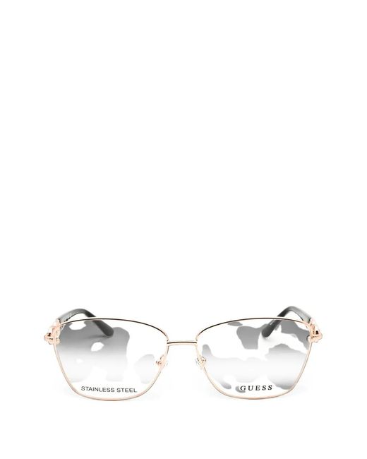 Guess White Rectangle-Frame Glasses