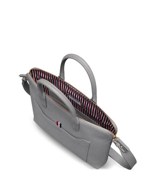 Portadocumenti Con Finitura Zigrinata di Thom Browne in Gray da Uomo