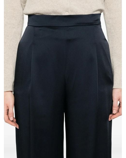 Max Mara Blue Msecono Pleated Tailored Trousers