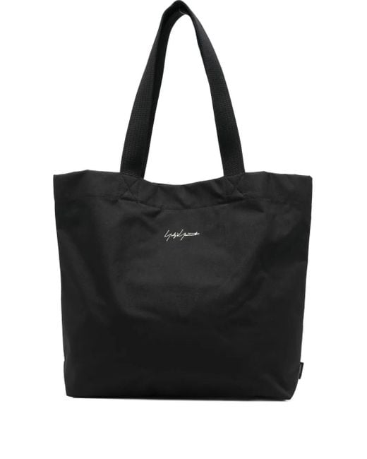 Y-3 Black Logo-Embroidered Tote Bag