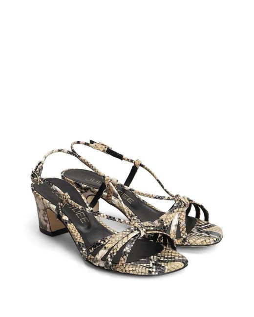 Julie Dee Python-Print Strappy Sandals in White | Lyst
