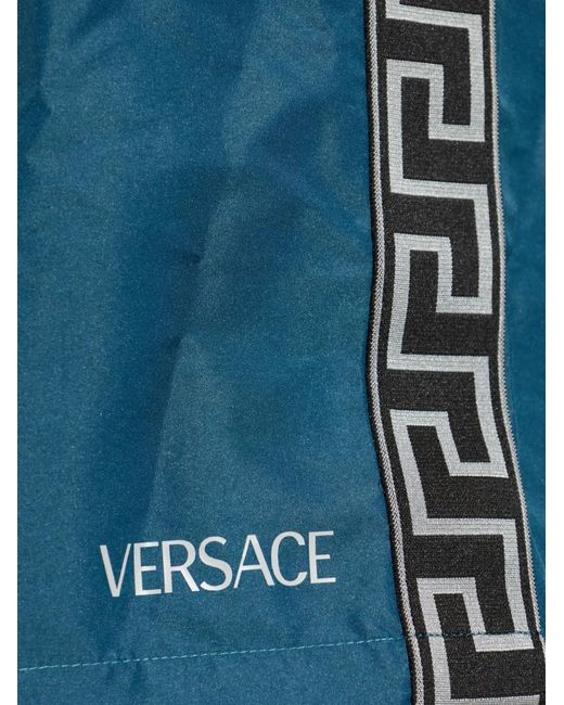 Versace Blue Jacquard Swim Boardshorts for men