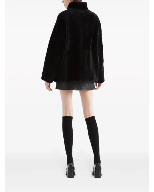 Prada Black Shearling Fur Jacket