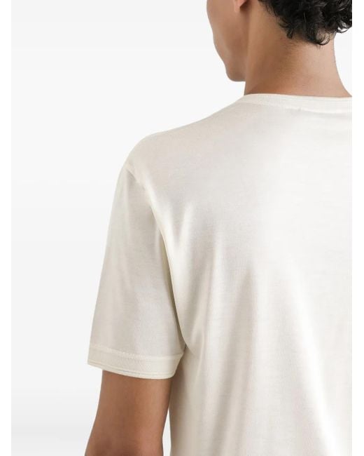 Dolce & Gabbana White Logo-Detail Crew-Neck T-Shirt for men