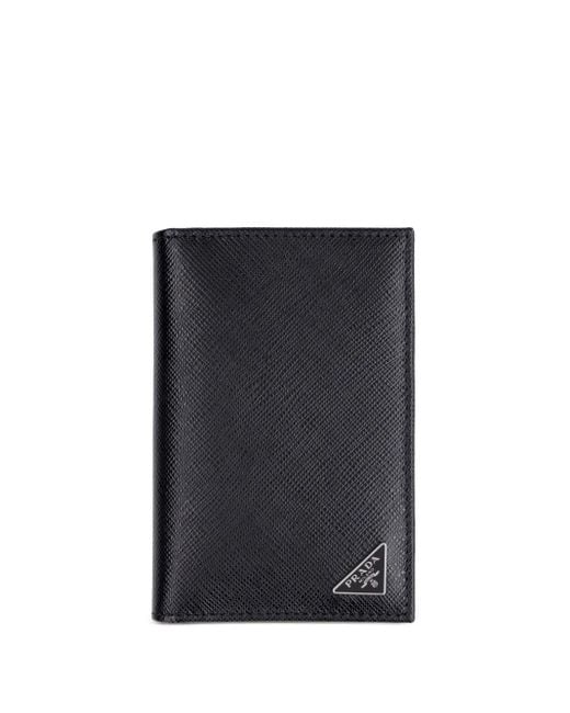 Prada Black Folding Leather Card Case for men