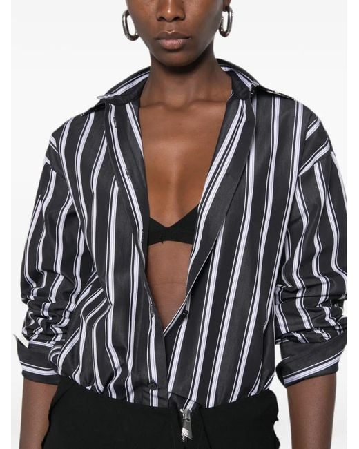 The Attico Blue Striped Long-Sleeve Shirt