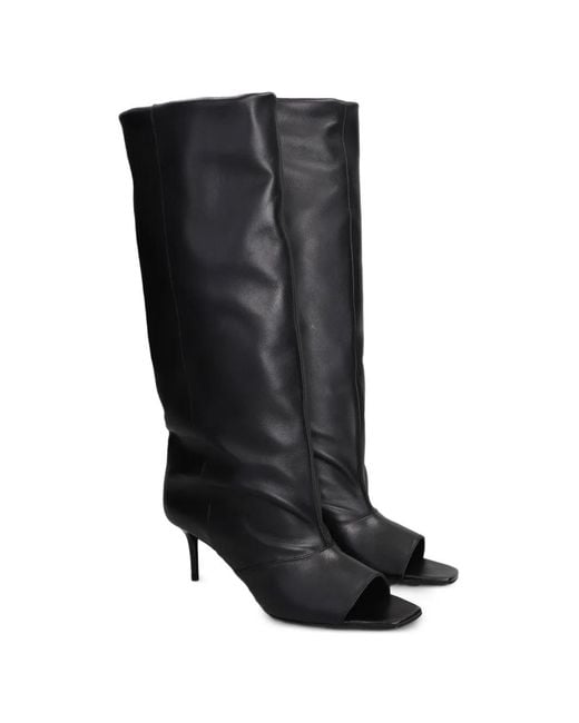 IRO Black Open-Toe Leather Boots