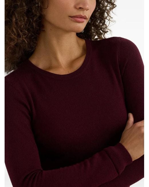 Ralph Lauren Purple A-Line Wool Sweater Midi Dress