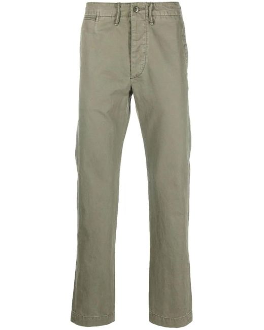 RRL Gray Officer's Cotton-Twill Trousers for men