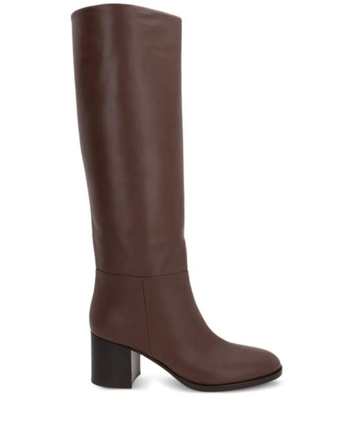Gianvito Rossi Brown Santiago 85Mm Leather Boots