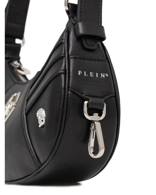 Philipp Plein Black Rhinestone-Appliqué Shoulder Bag