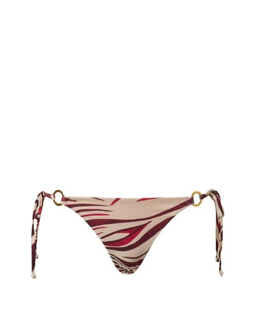 Twinset Pink Brazilian Bikini Briefs With Ties And Print