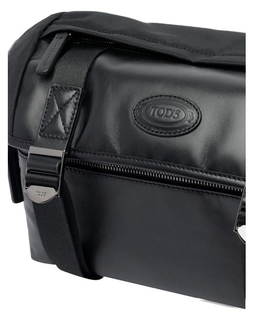 Tod's Black Logo-Patch Shoulder Bag for men