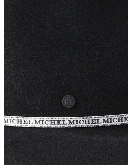 Maison Michel Black Andre Collapsible Fedora Hat