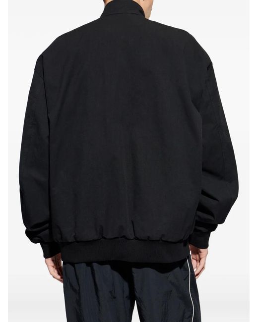Balenciaga Blue Logo-Embroidered Bomber Jacket for men