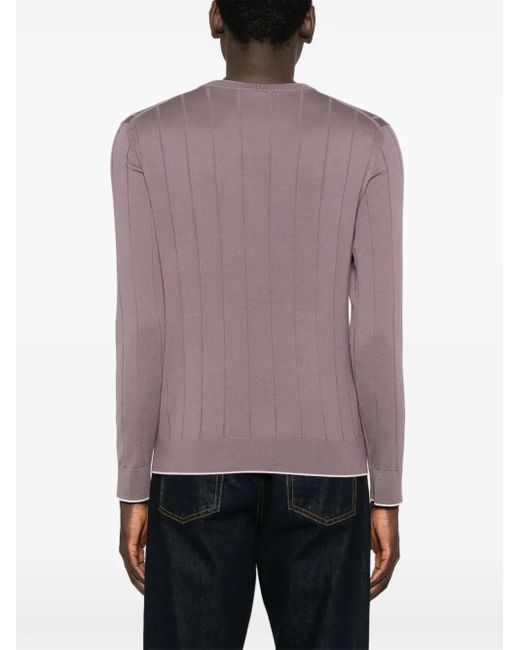 Maglione Con Scollo Rotondo di Eleventy in Purple da Uomo