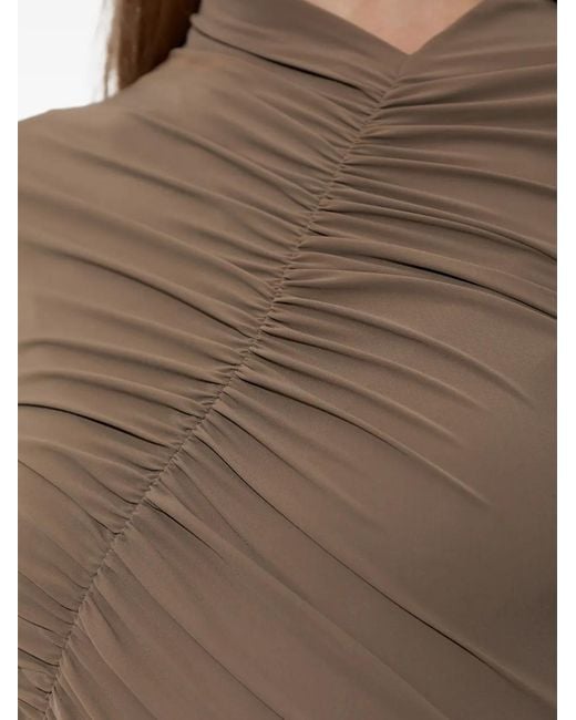 Agolde Brown Lupin Ruched Bodysuit