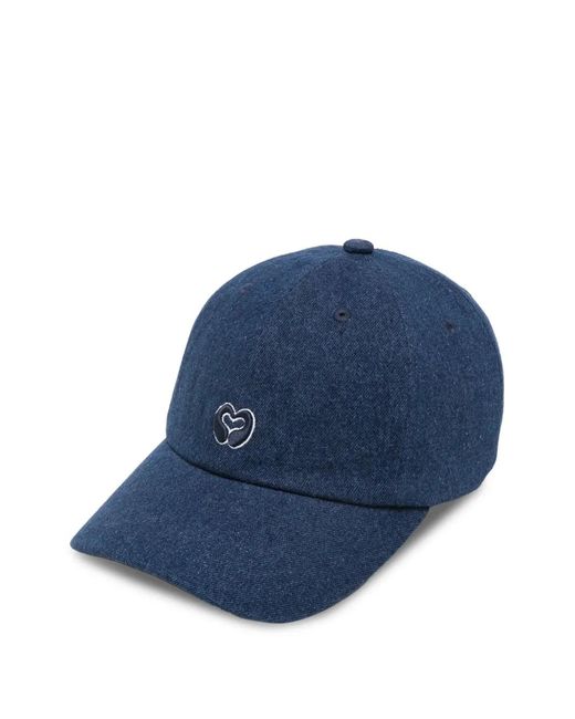 Maje Blue Heart-Embroidered Baseball Cap