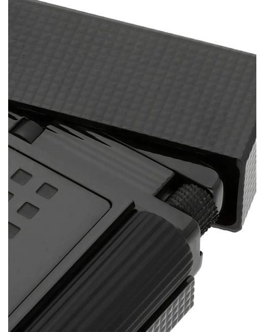 S T Dupont Black Line-Patterned 15Th-Anniversary Lighter