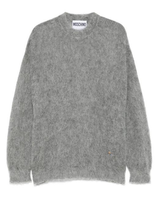 Moschino Gray Crew-Neck Sweater for men