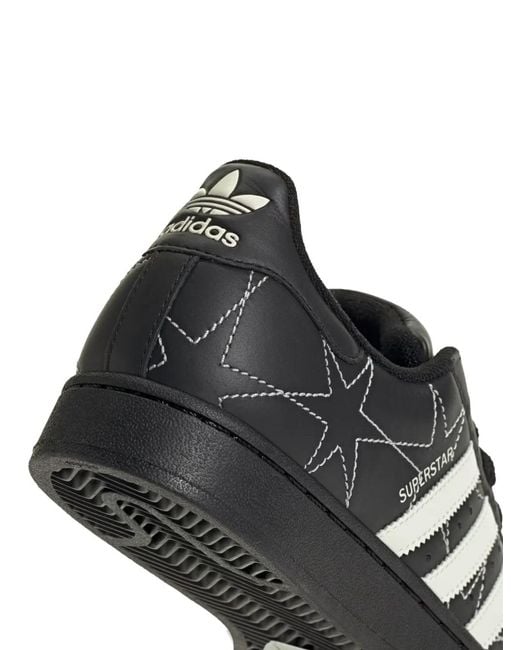 Adidas Black Superstar Star Ii Embroidered Sneakers