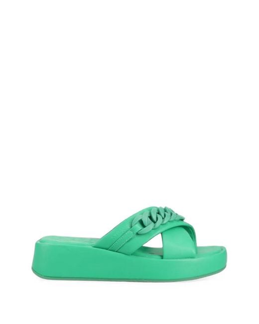 Mexx Green Lexi Chain-Link Platform Slides