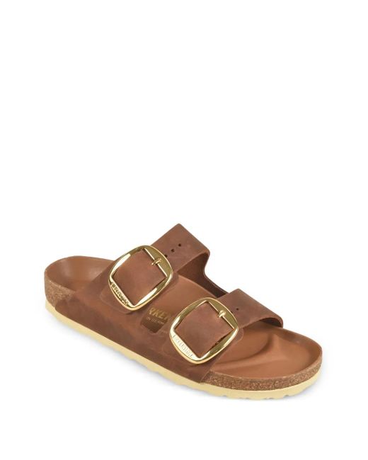 Birkenstock Brown Arizona Double-Buckle Leather Sandals
