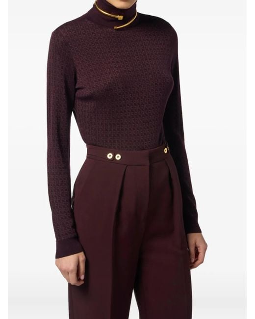 Elisabetta Franchi Purple Sweaters
