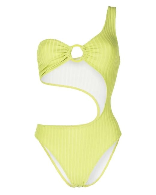 Solid & Striped Yellow The Astrid Ribbed One-Piece
