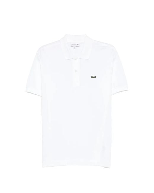 Lacoste White Logo-Patch Polo Shirt for men
