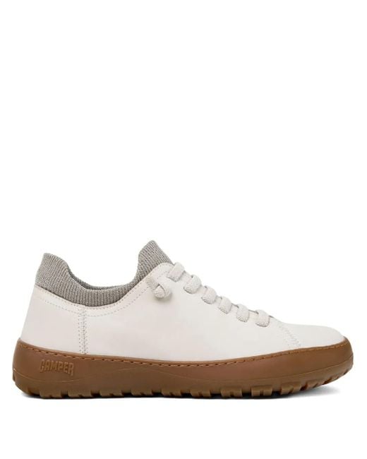 Camper White Peu Serra Lace-Up Leather Sneakers