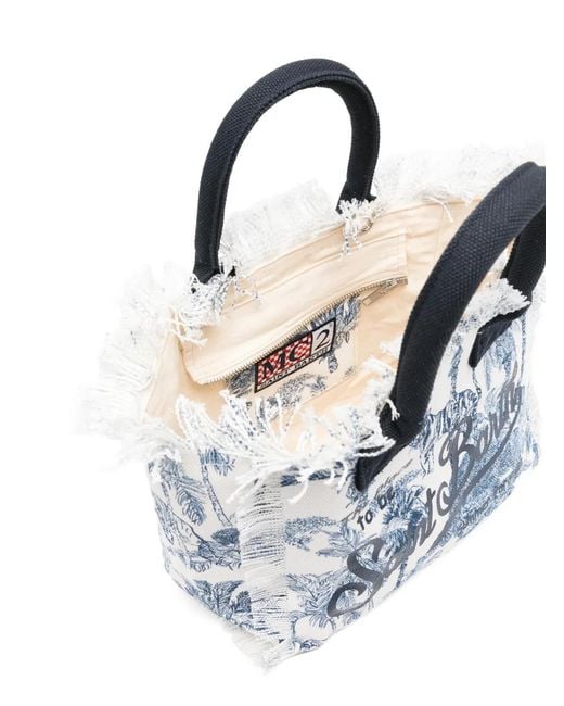 Mc2 Saint Barth Blue Colette Frayed Tote Bag