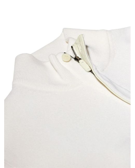 Zegna White Half-Zip Fastening Knit Jumper for men
