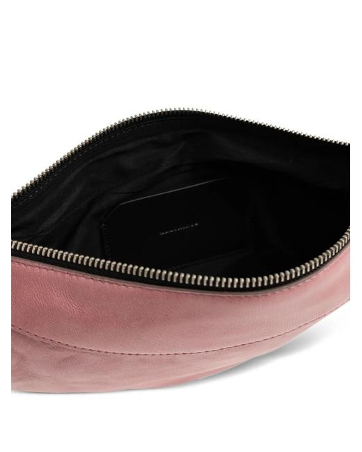 AllSaints Pink Luna Zip Lambskin Shoulder Bag