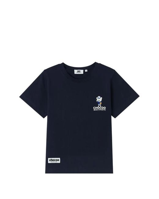 Chocoolate Blue Graphic-Print Cotton T-Shirt for men