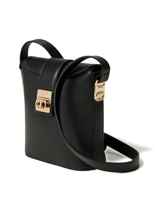 Twinset Black Flap-Lock Bucket Bag