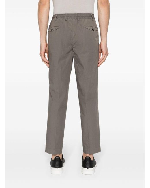 Dell'Oglio Gray Mid-rise Tapered Trousers for men