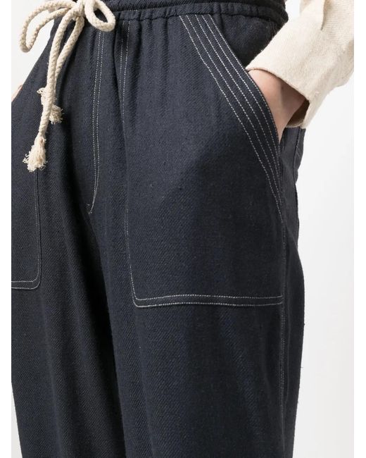 Isabel Marant Blue Viamao Silk Trousers