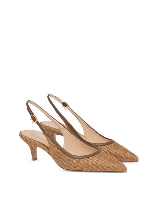 Gianvito Rossi Brown Pointed Toe Slingback Pump