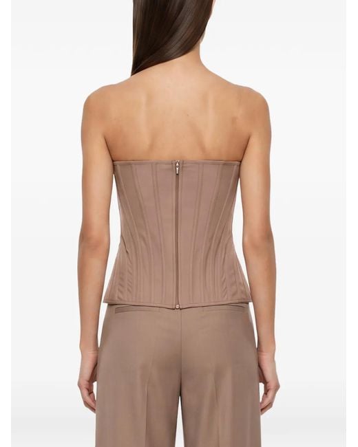 GIUSEPPE DI MORABITO Brown Panelled Corset Top