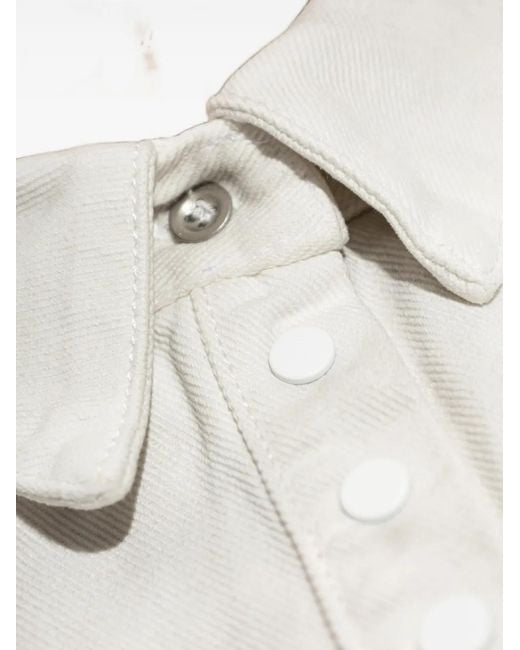 DIESEL White Logo-Plaque Denim Shirt