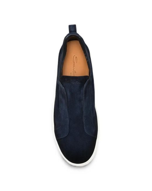 Santoni Black Victory Slip-On Sneakers for men