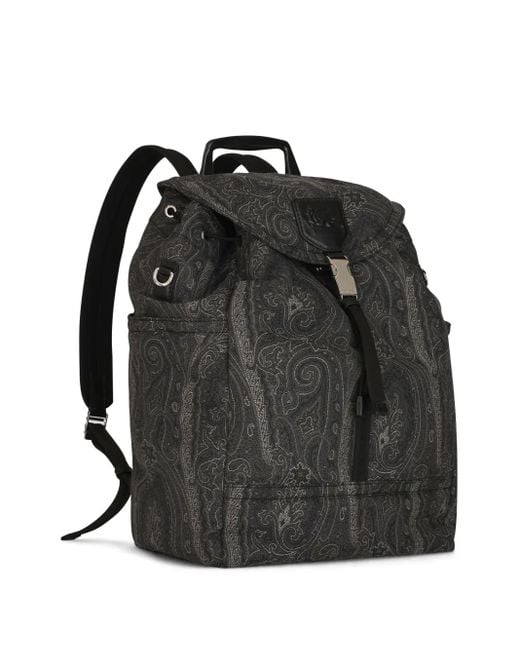 メンズ Etro Pegaso ペイズリー バックパック Black