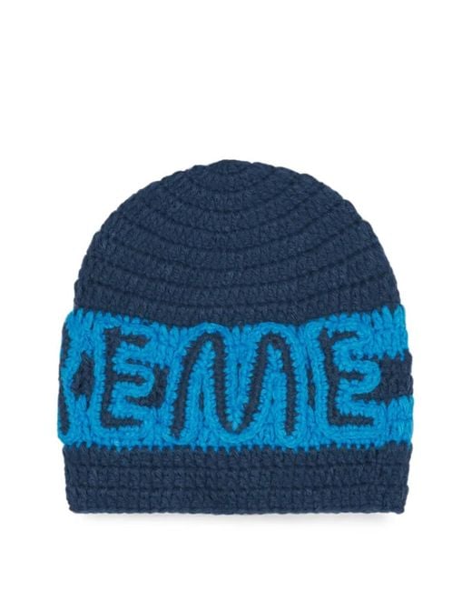 Supreme Blue Logo Beanie for men