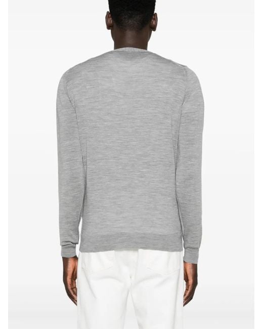 John Smedley Gray V-Neck Cardigan for men