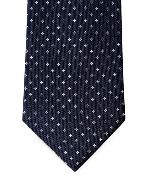 Hackett Blue Geometric Flower-Pattern Tie for men